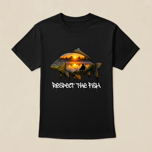 Тениска за риболов Carp Sunrise – Respect the Fish