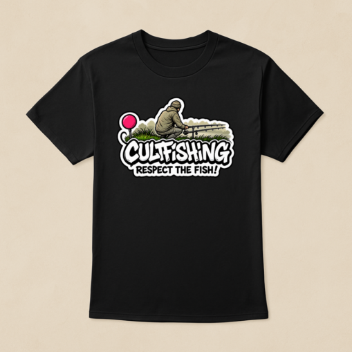 Тениска Cultfishing Cultfishing Respect The Fish Black