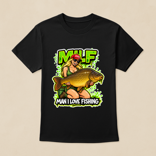Тениска Cultfishing Man I Love Fishing Black